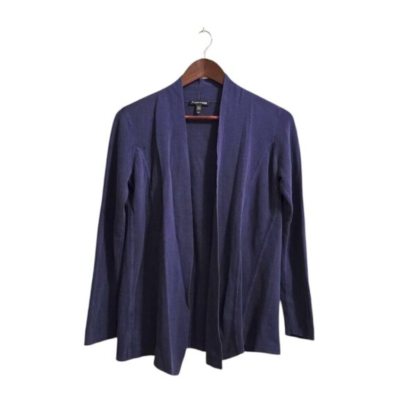 Eileen Fisher Blue Open Front Minimalist Cardigan Sz S - Picture 1 of 7